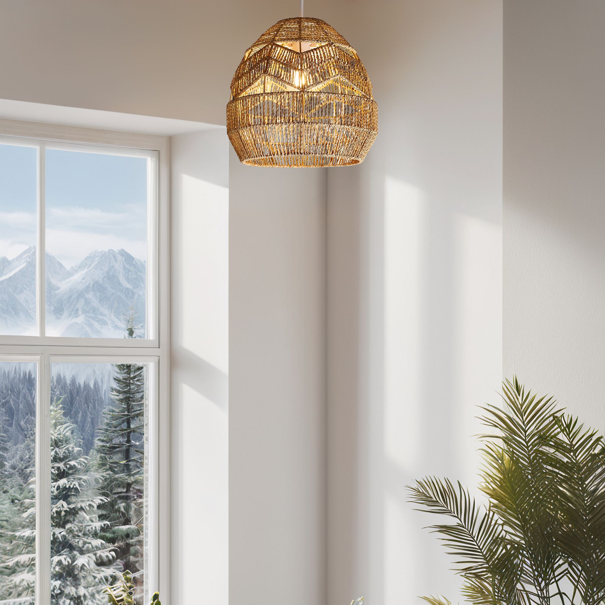 Inlight Rhea Natural Rattan Round Lamp shade (D)30cm