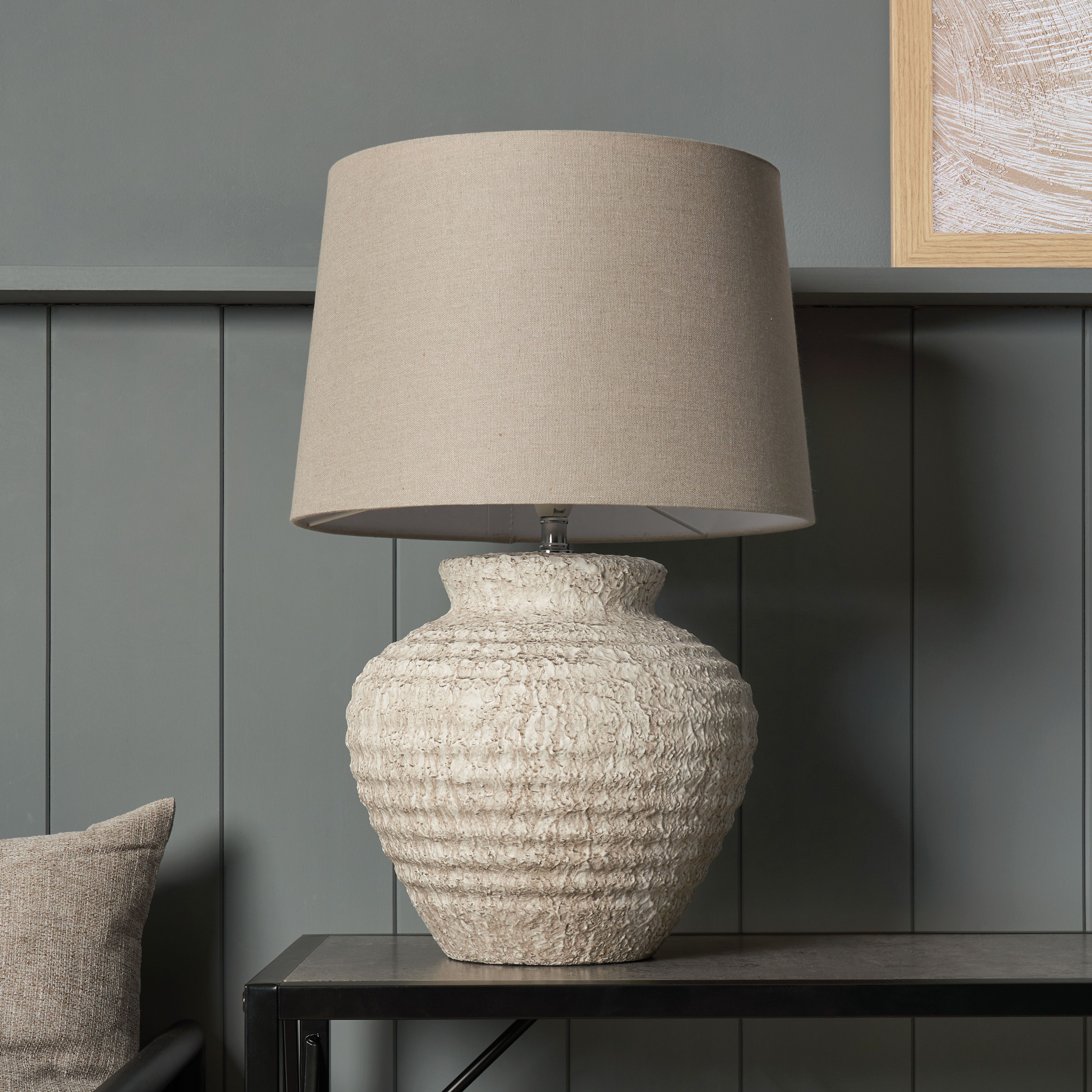 Inlight Riacho Round Matt Sand effect Table lamp