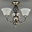 Inlight Rolli Brushed Glass & metal Antique brass effect 3 Lamp Ceiling light