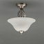 Inlight Rolli Brushed Glass & metal Nickel effect 2 Lamp Ceiling light