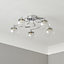 Inlight Roma Beaded Glass & steel Transparent Chrome effect 5 Lamp Ceiling light