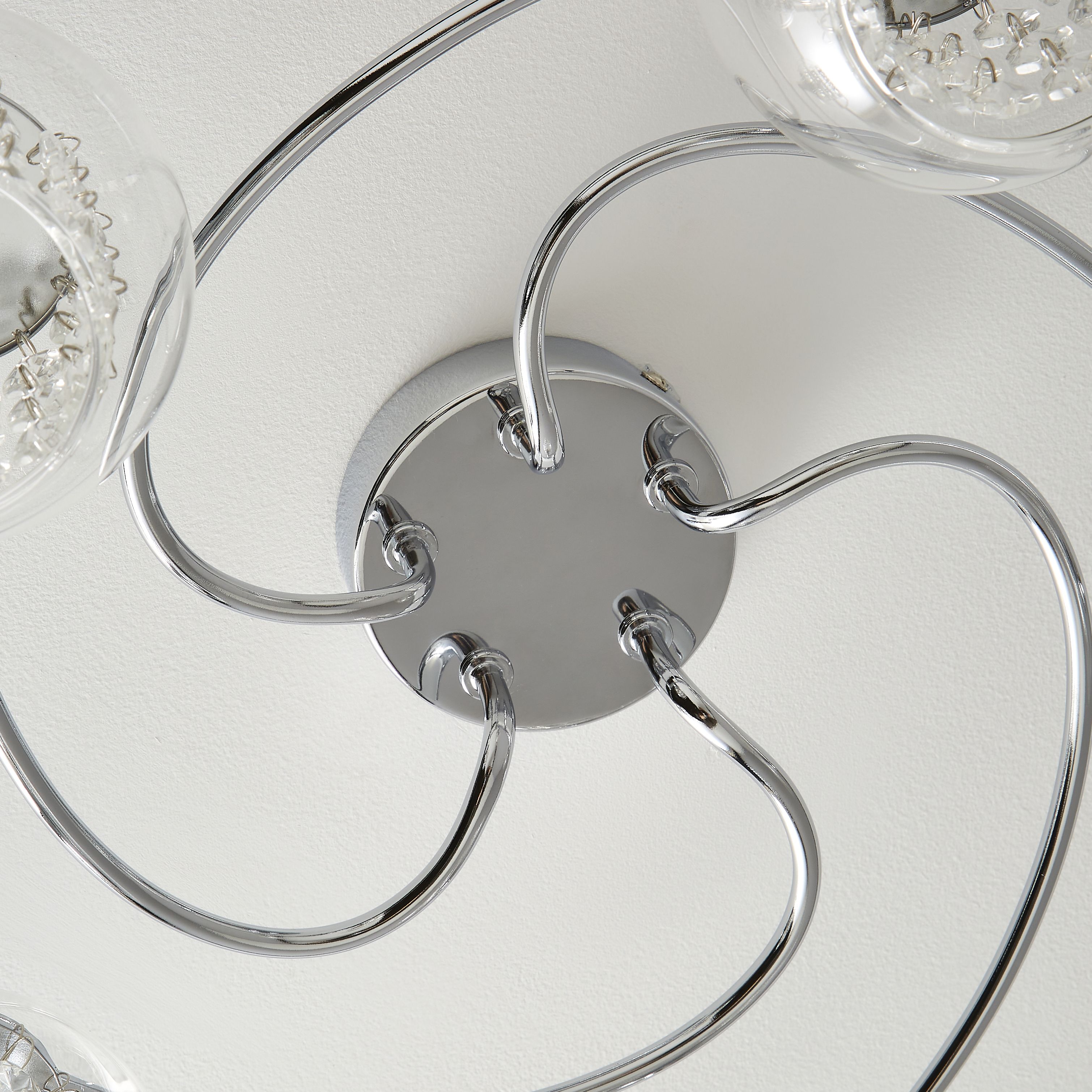 Inlight Roma Glass & steel Transparent Chrome effect 5 Lamp Ceiling light