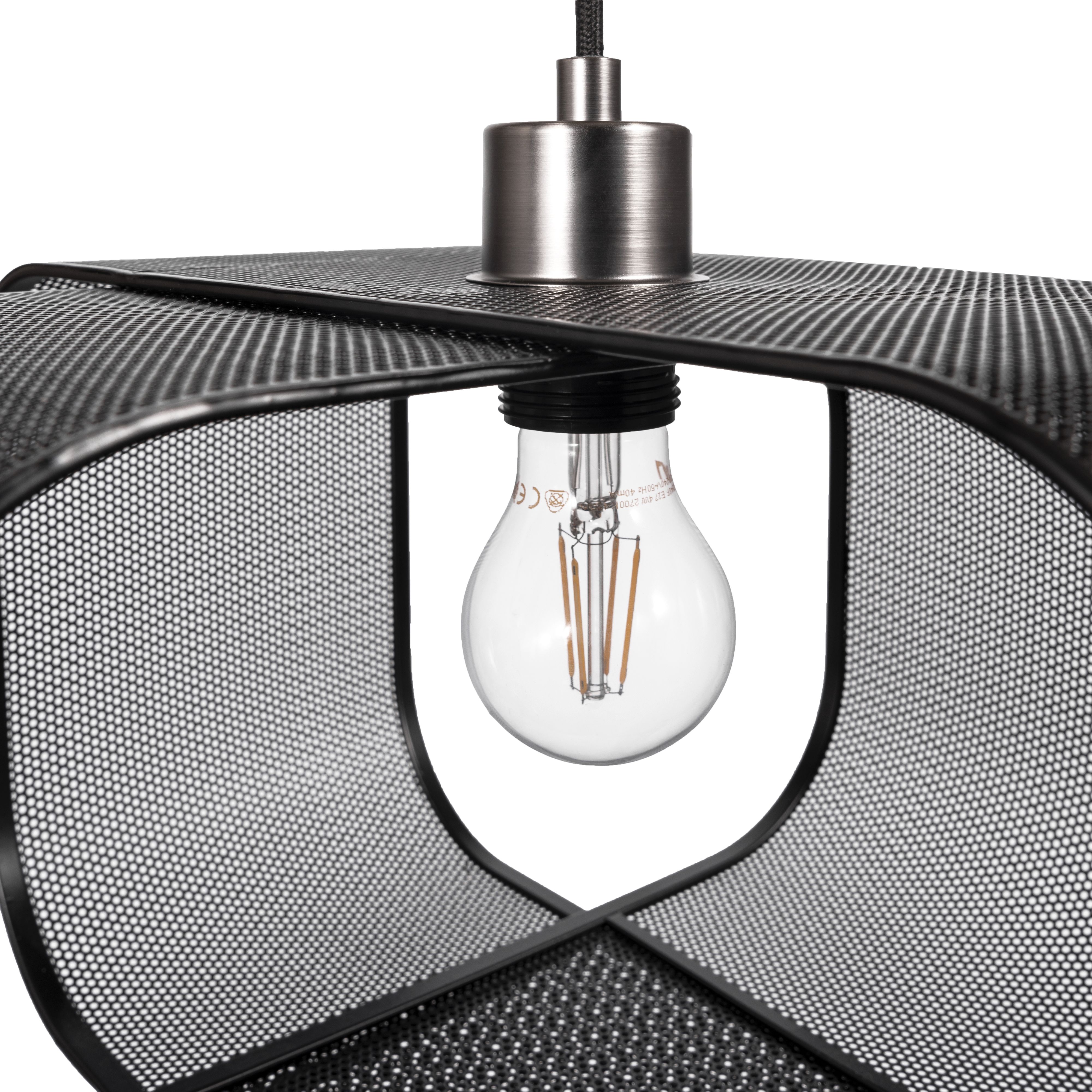 Inlight Scott Black Sculptured Square Lamp shade (D)35cm