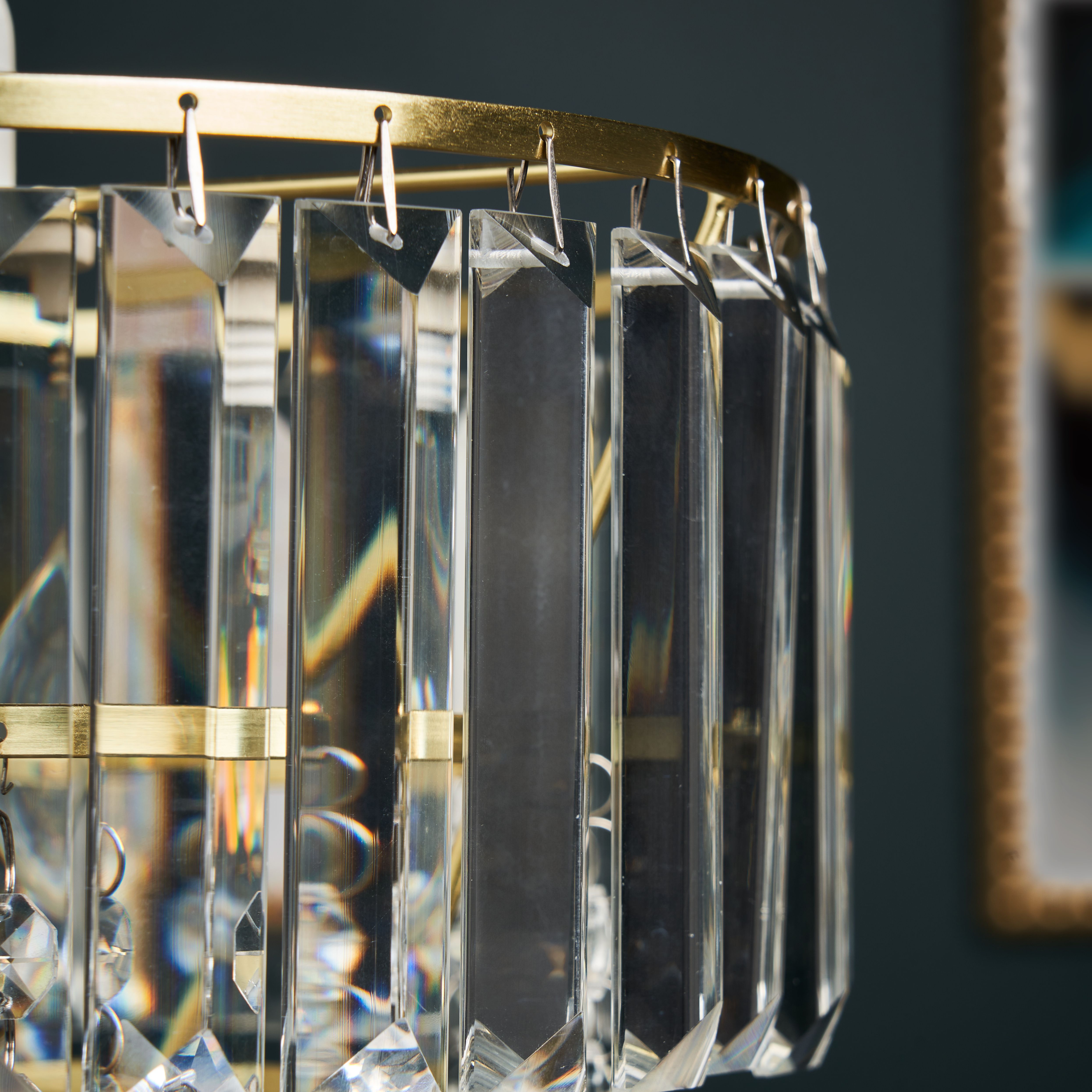 Inlight Sobra Brushed Brass effect Tiered Round Lamp shade (D)27cm