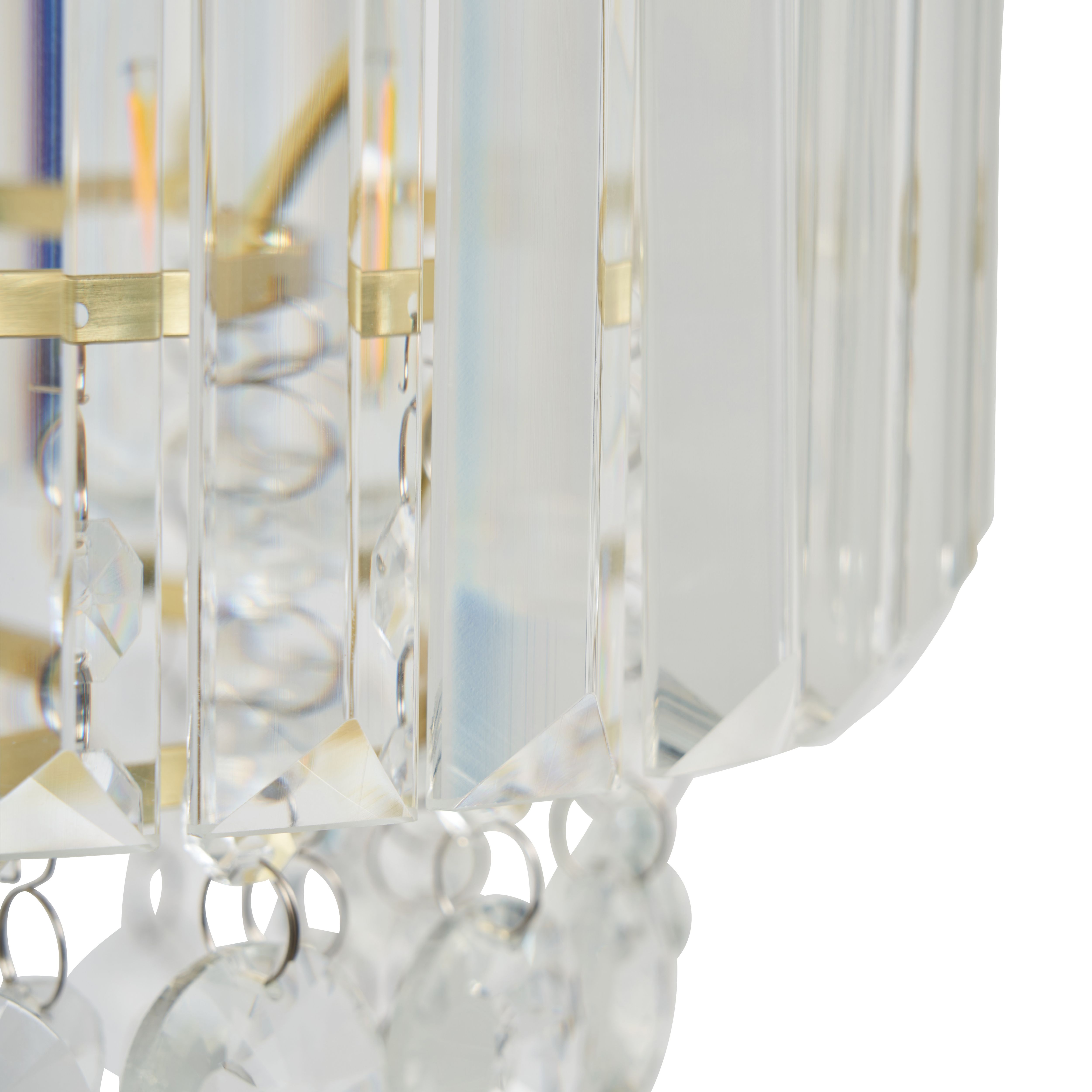 Inlight Sobra Brushed Brass effect Tiered Round Lamp shade (D)27cm