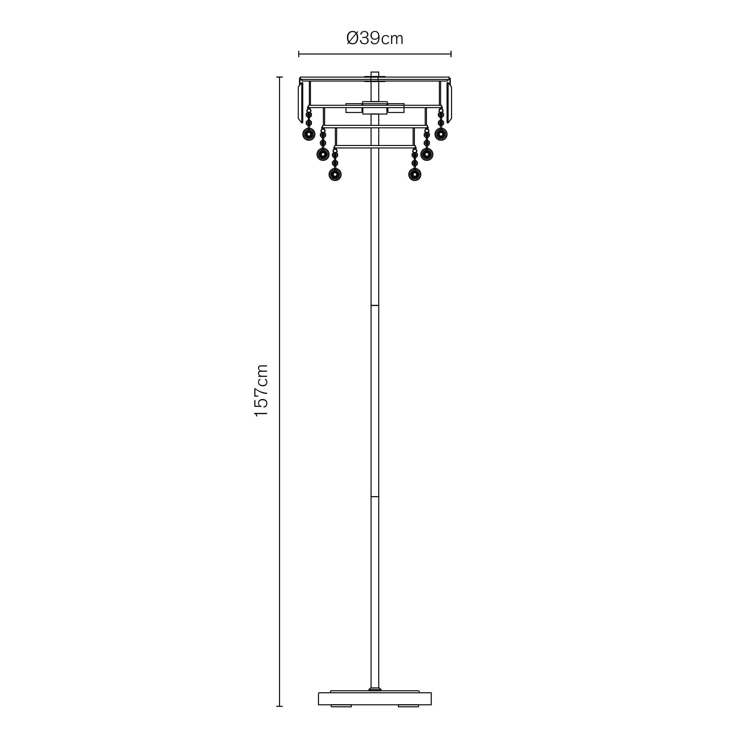 Inlight Sobra Satin Brass effect 3 Lights LED Floor lamp