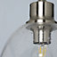 Inlight Sofy Brushed Satin Glass & metal Nickel effect LED Ceiling light