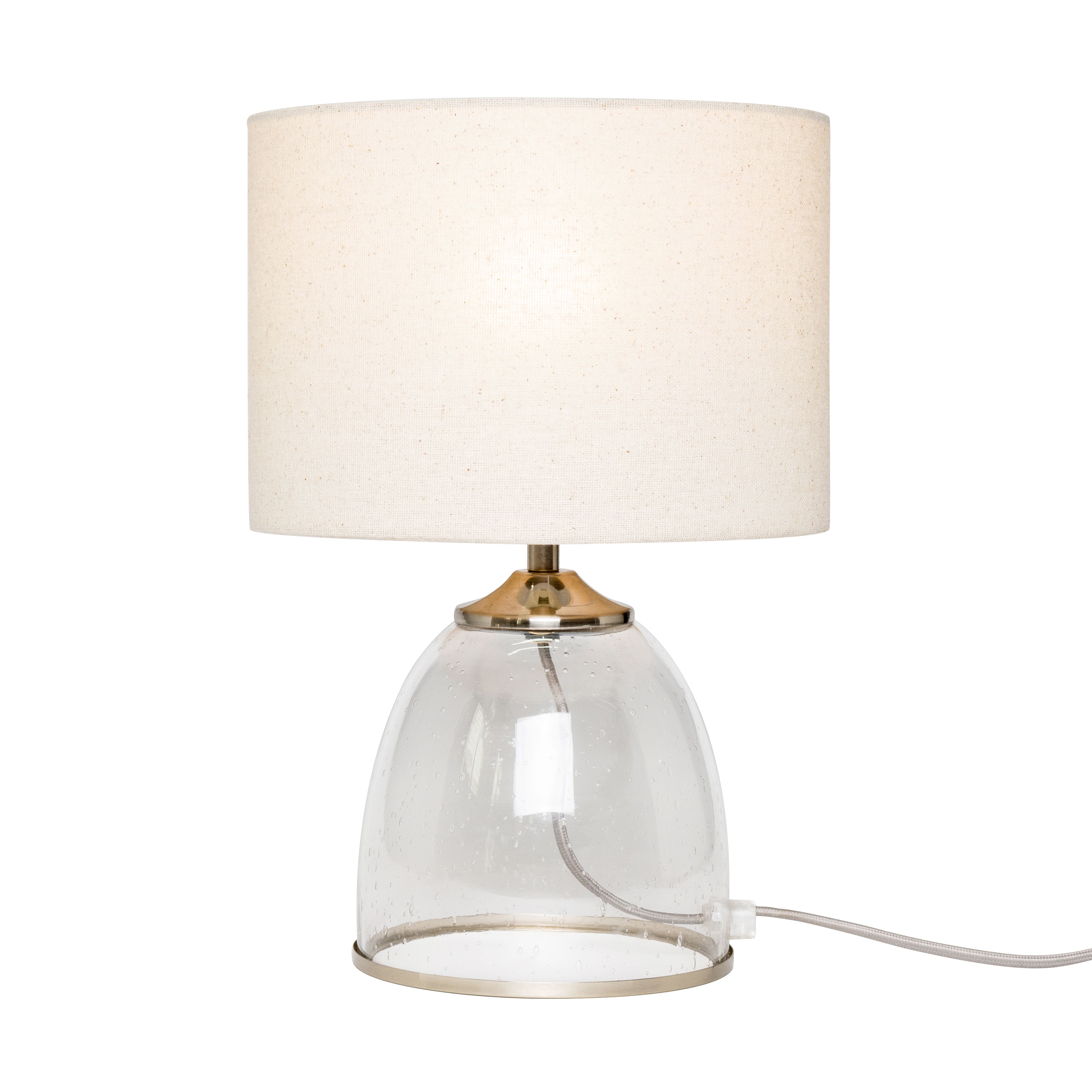 Inlight Sofy Round Satin Nickel effect Table lamp