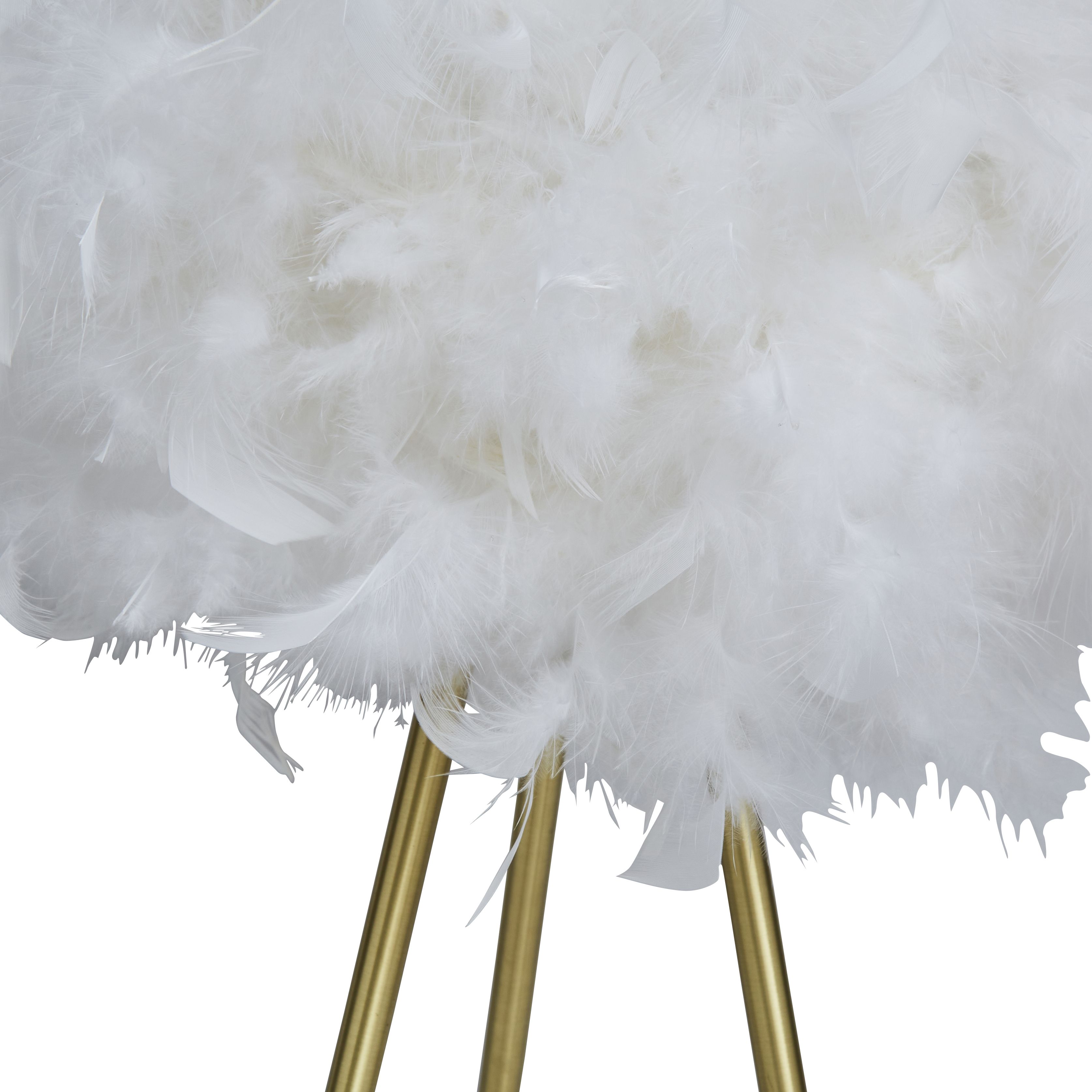 Inlight Sylvia Feather Polished White Round Table lamp