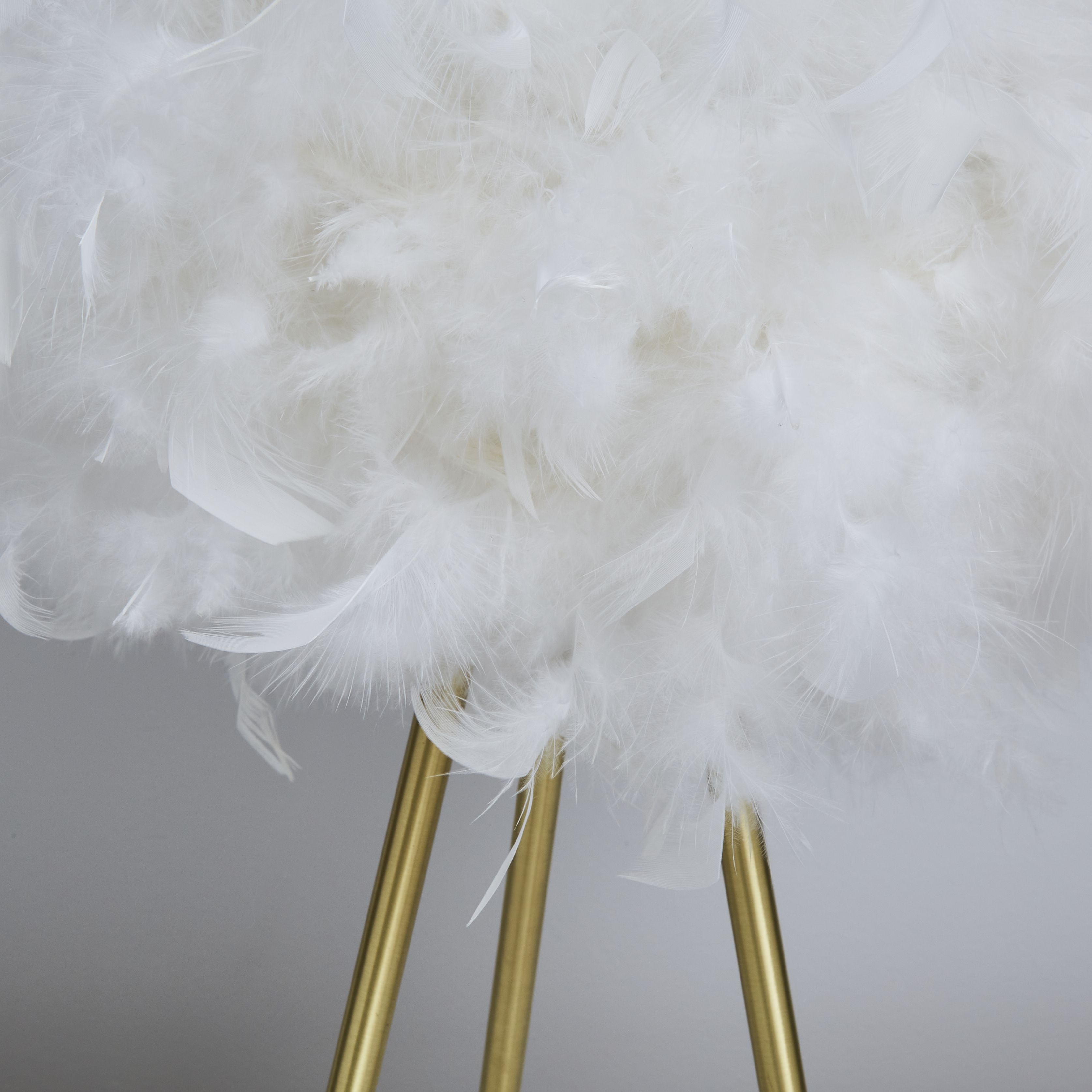 Inlight Sylvia Feather Polished White Round Table lamp
