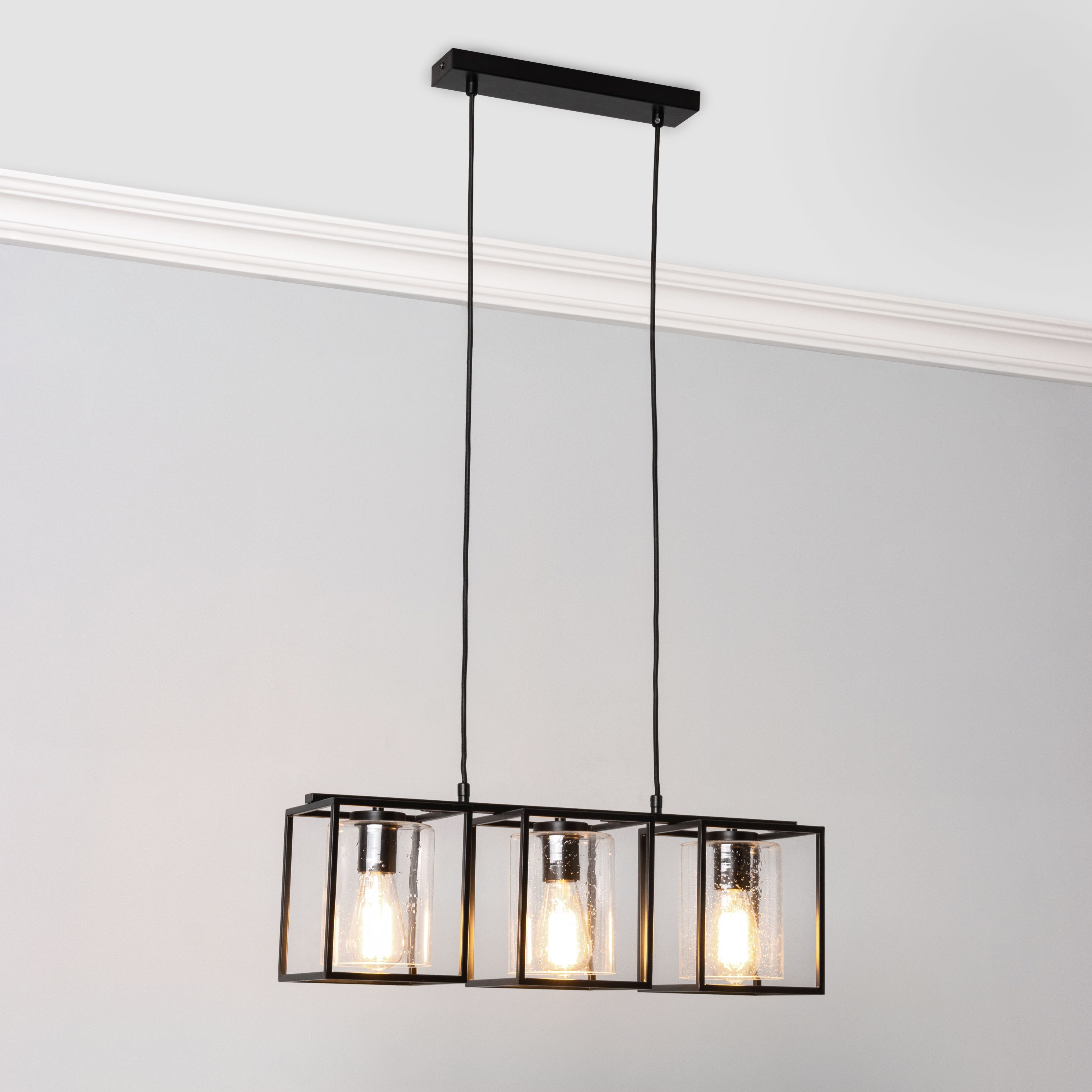 Inlight Trio Matt Steel Black LED Ceiling light