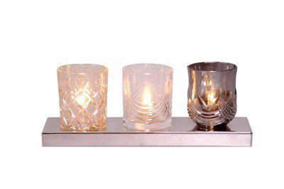 Inlight Tuglow Cut glass Matt Chrome effect Halogen Table lamp