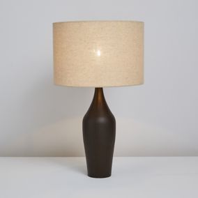 Inlight Vesta Printed natural Wood effect Table lamp
