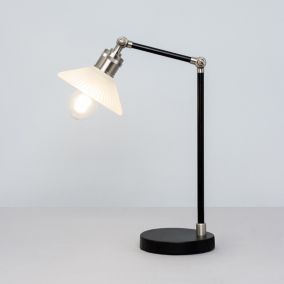 Inlight Ville Satin Nickel effect Table lamp