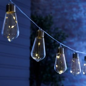 Inlight Vintage Solar-powered Warm white 10 LED Outdoor String lights