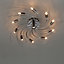 Inlight Yarrow Spiral Brushed Metal Black Chrome effect 10 Lamp Ceiling light