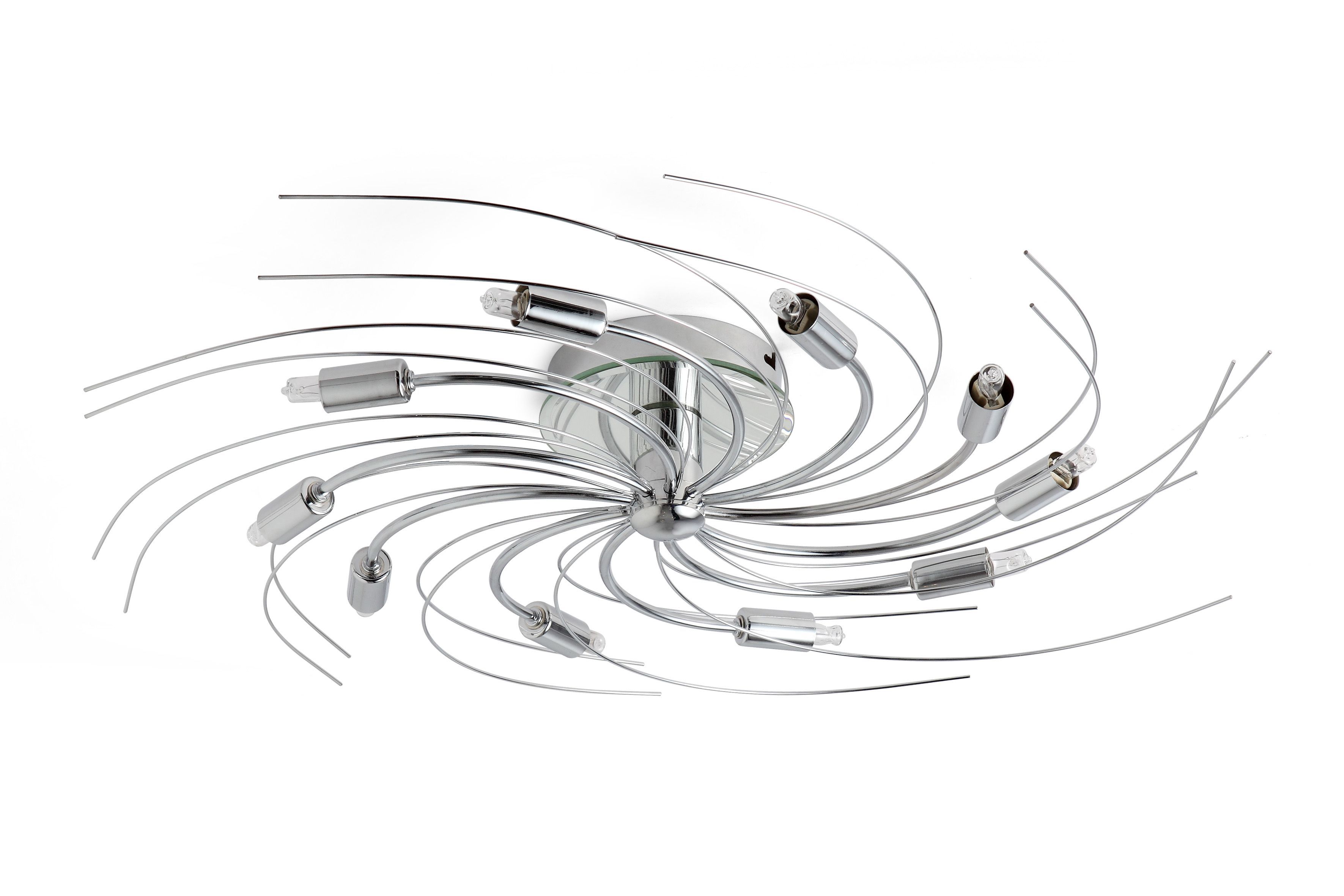 Inlight Yarrow Swirl Brushed Metal chrome effect 10 Lamp Ceiling light