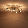 Inlight Yarrow Swirl Brushed Metal chrome effect 10 Lamp Ceiling light