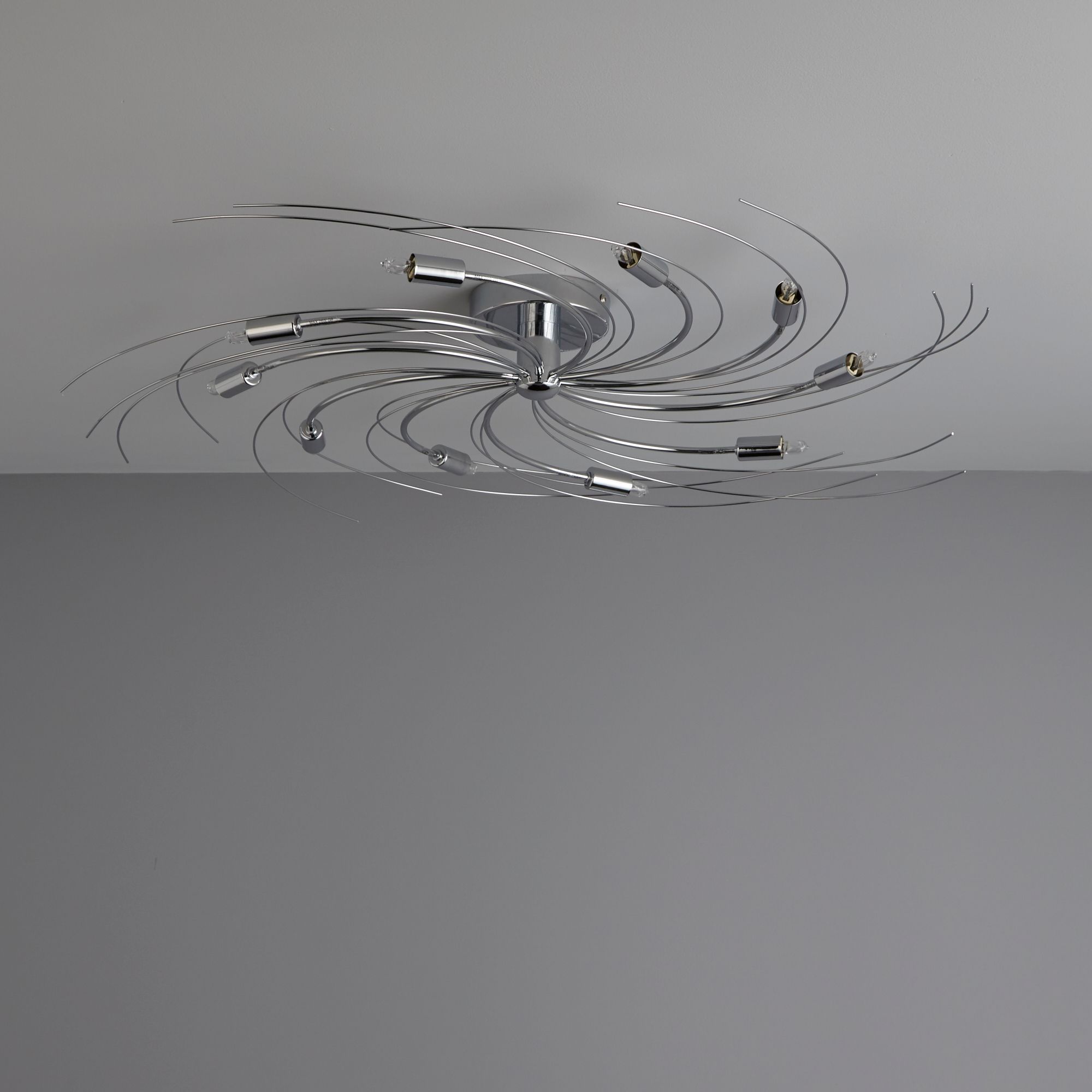 Inlight Yarrow Swirl Brushed Metal chrome effect 10 Lamp Ceiling light