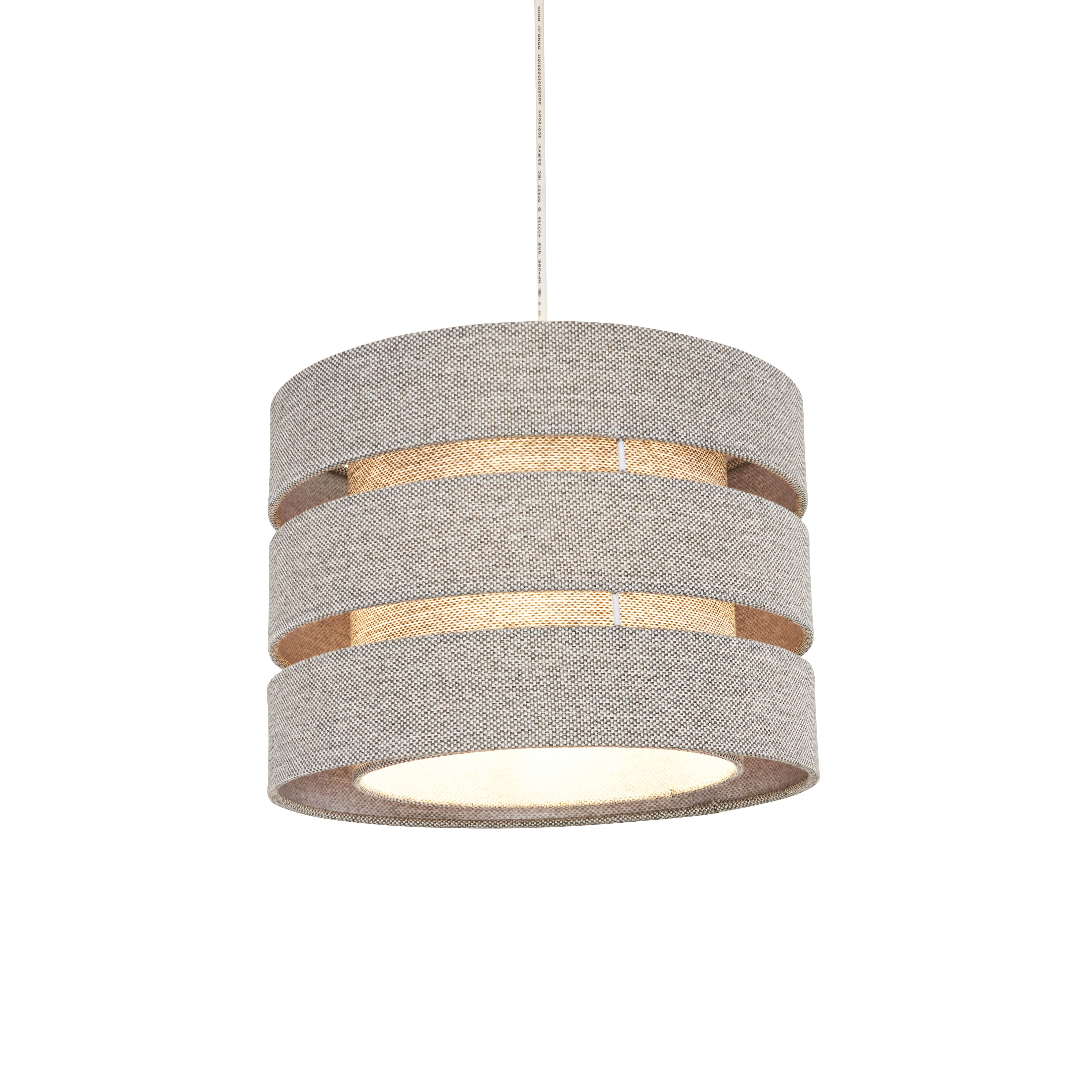 Inlight Yurt Grey Woven effect Mini Trio Cylinder Light shade (D)28cm