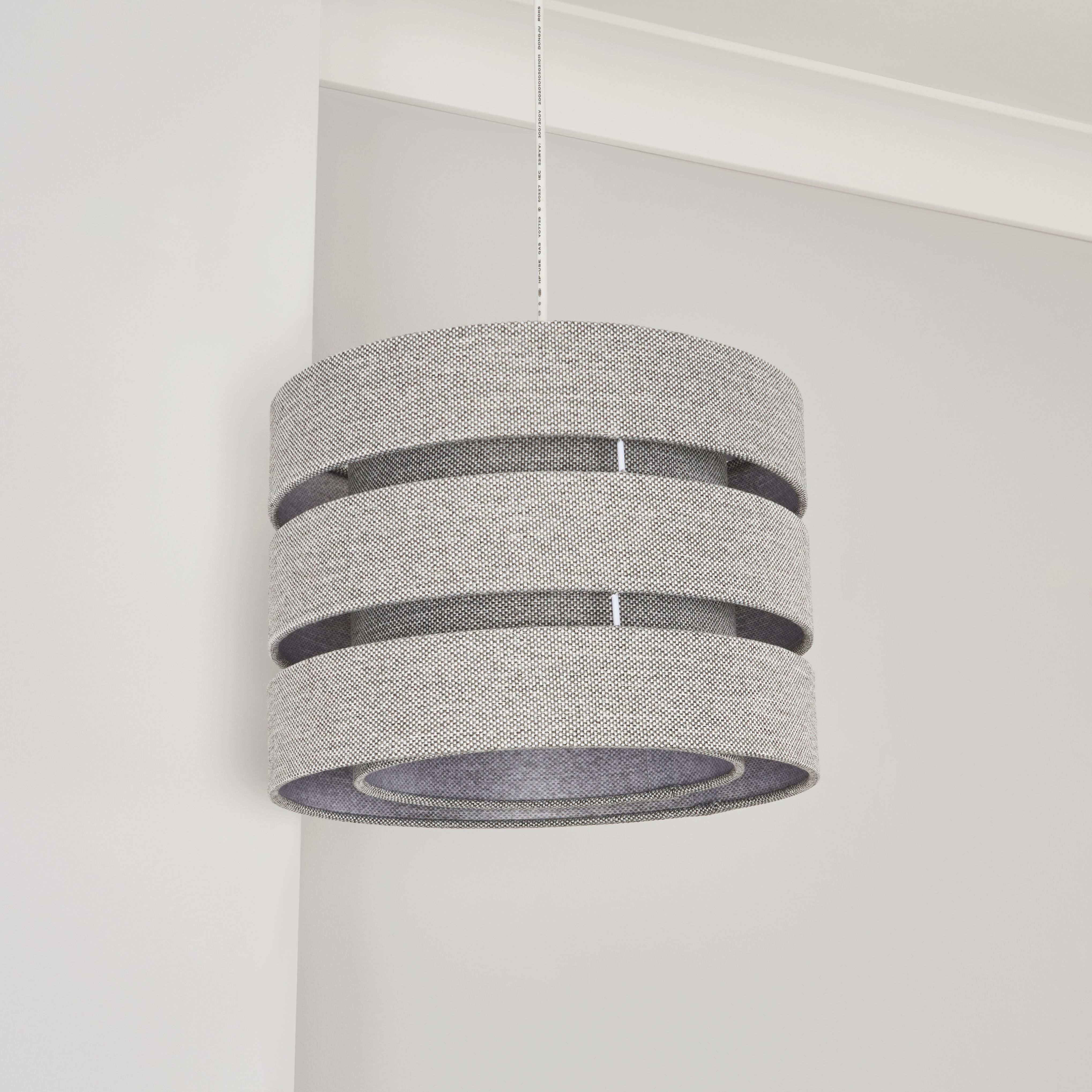 Inlight Yurt Grey Woven effect Mini Trio Cylinder Light shade (D)28cm