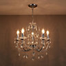Inlight Zinnia Chandelier Metal & plastic chrome effect 5 Lamp Ceiling light