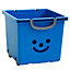 Iris Children's smiley Blue 30.6L Plastic Stackable Storage box