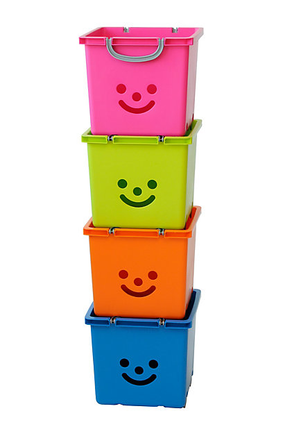 Plastic Stackable Storage Box, Plastic Stackable Toy Storage Bins With Lids And