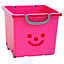 Iris Children's smiley Pink 30.6L Plastic Stackable Storage box