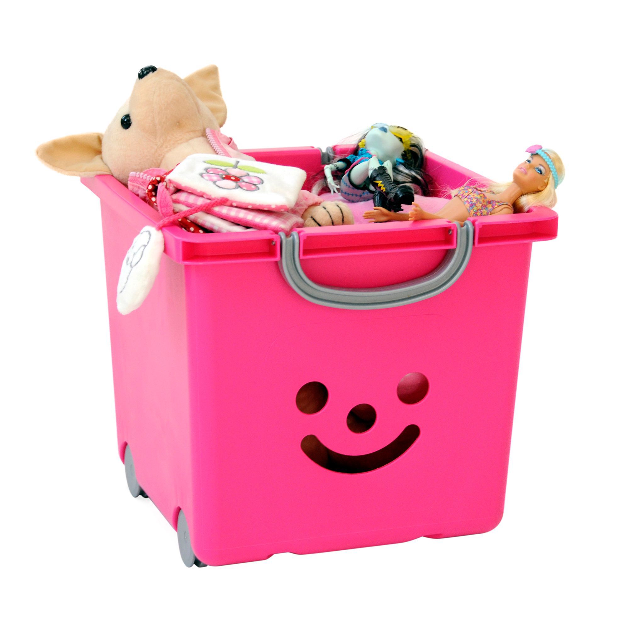 Iris Children s smiley Pink 30.6L Plastic Stackable Storage box