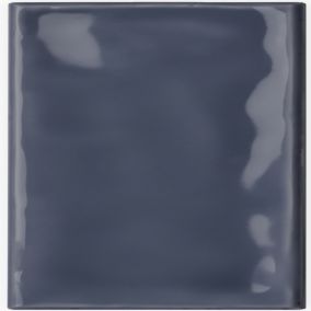 Iris Grey Gloss Ceramic Wall Tile, Pack of 54, (L)245mm (W)75mm