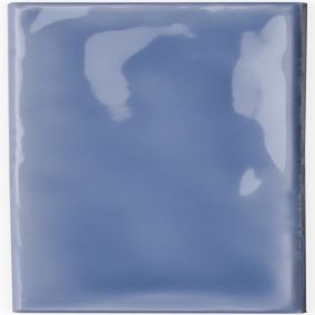 Iris Light blue Gloss Ceramic Wall Tile, Pack of 54, (L)245mm (W)75mm