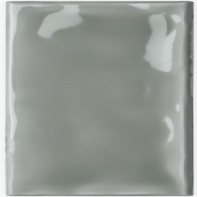 Iris Light Green Gloss Ceramic Wall Tile, Pack of 54, (L)245mm (W)75mm