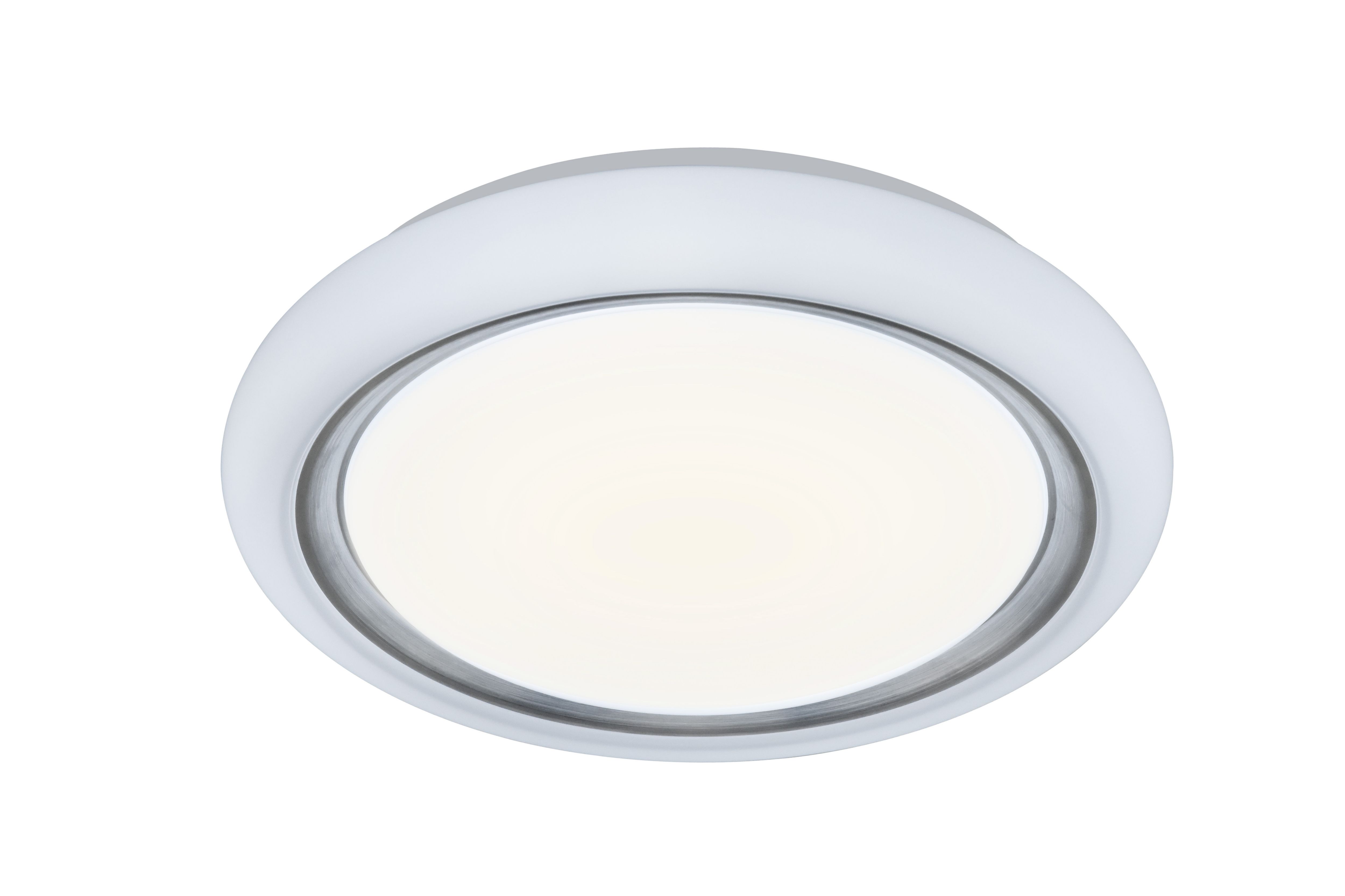 Iris Round Brushed Metal & plastic White LED Ceiling light