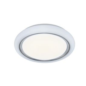 Iris Round Brushed Metal & plastic White LED Ceiling light