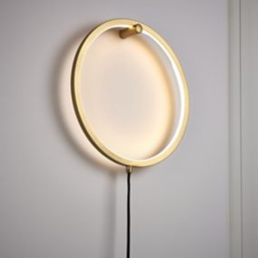 Iris Satin Copper effect Plug-in Wall light