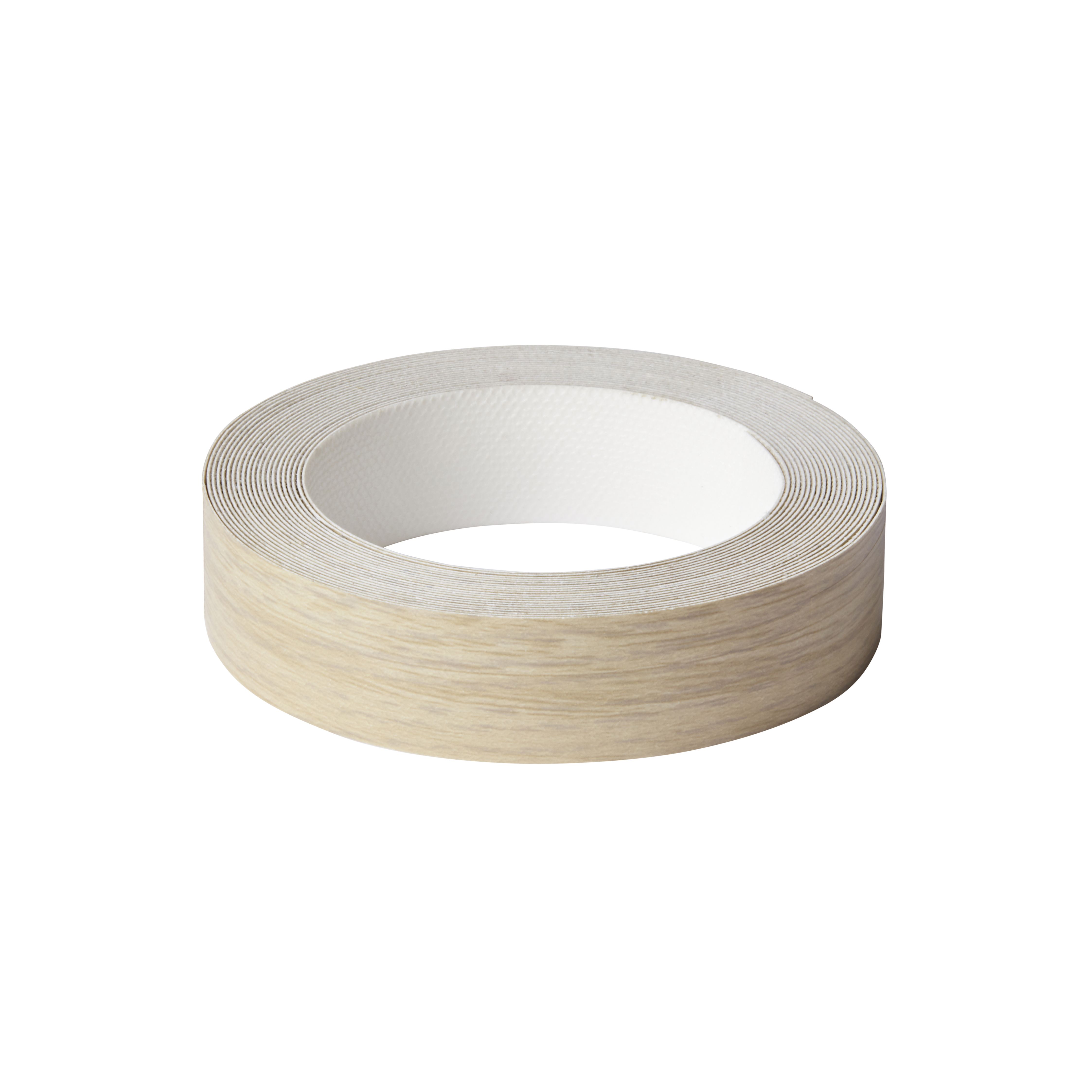 Iron on Pre glued Light oak effect Worktop edging tape, (L)5m (W)20mm
