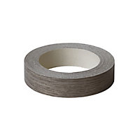 Iron on Pre glued Oak effect Grey Worktop edging tape, (L)5m