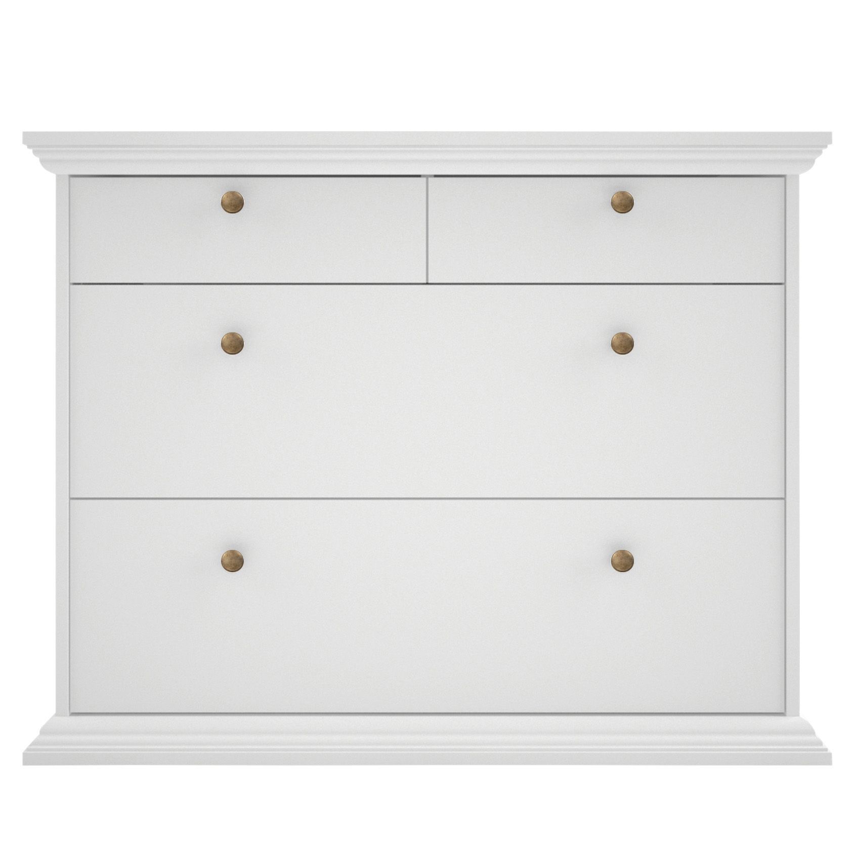 Isabella Matt white 4 Drawer Chest of drawers (H)738mm (W)943mm (D)419mm