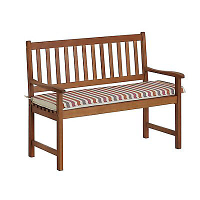 Isla Cream Pink Grey Orange Striped Bench Cushion Diy At B Q - Garden Bench Cushions 2 Seater B Q