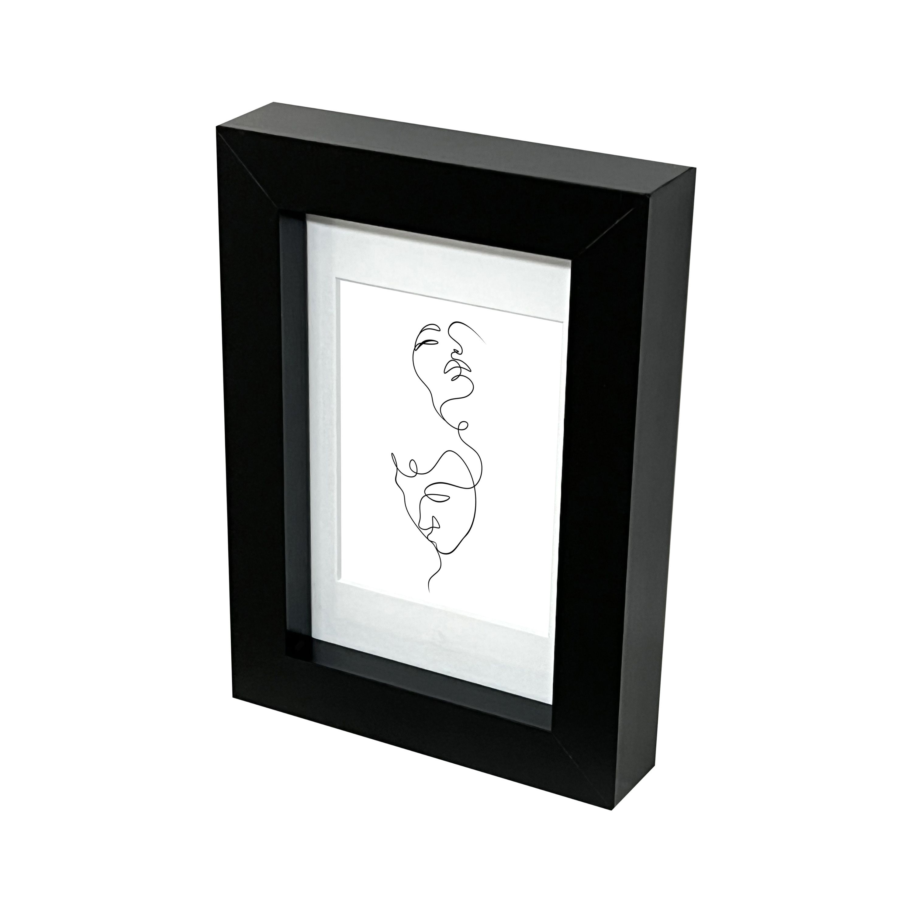 Islande Matt Black Picture frame set, Pack of 8