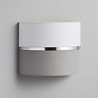 Isonoe Metallic band Grey & white Wired Wall light