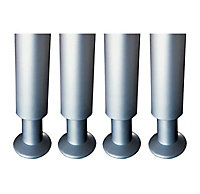 IT Kitchens 150mm Silver effect Cabinet legs, Pack of 4
