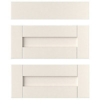 IT Kitchens Brookfield Textured Ivory Style Shaker Drawer front, Set of 3