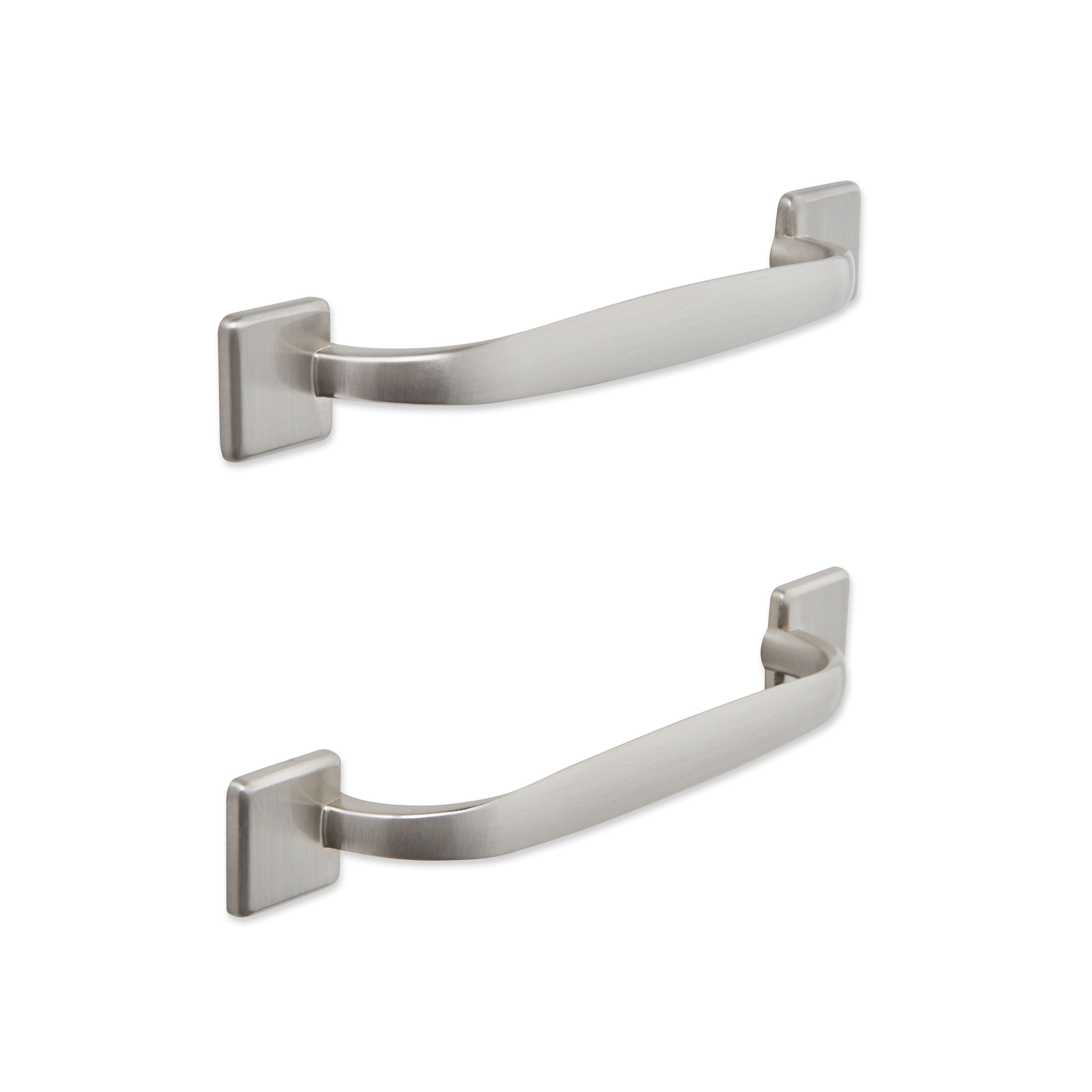 IT Kitchens Brushed Nickel effect D-shaped Cabinet handle, Pack of 2 ...