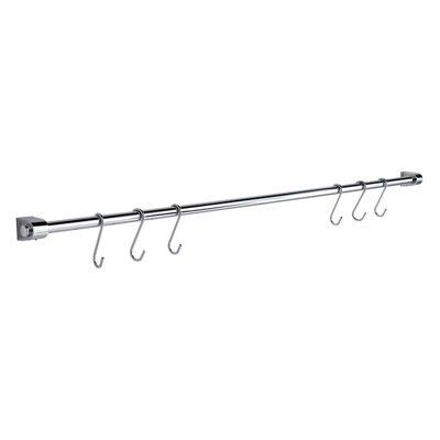 IT Kitchens Chrome effect 6 Hook rail, (L)1000mm (H)6mm