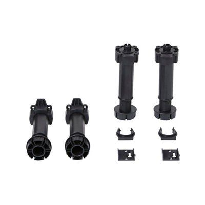 IT Kitchens Cicely Black Plain Cabinet leg (Dia)48mm (H)150mm, Pack of 2
