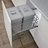 IT Kitchens Double Grey Kitchen Pull-out bin, - 48L