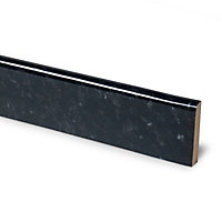 IT Kitchens Ebony Gloss Black Granite effect Laminate Upstand (L)3050mm