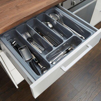 IT Kitchens Grey Plastic Utensil tray, (H)90mm (W)505mm